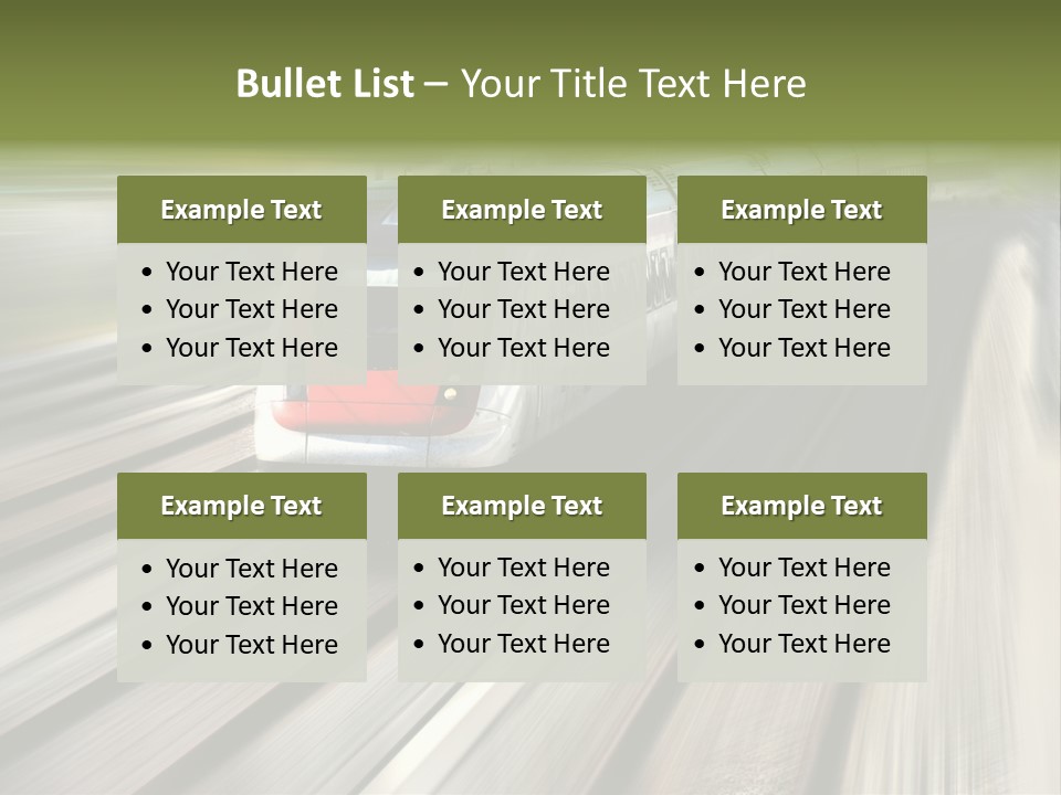 Train Speeding Along Its Tracks. Motion Blur. PowerPoint Template