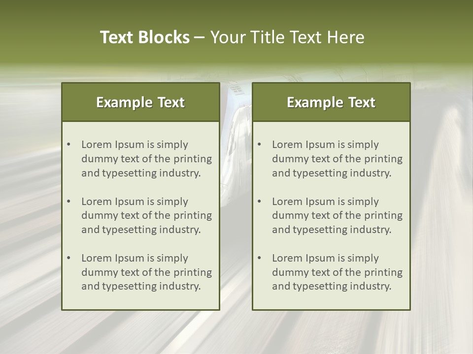 Train Speeding Along Its Tracks. Motion Blur. PowerPoint Template