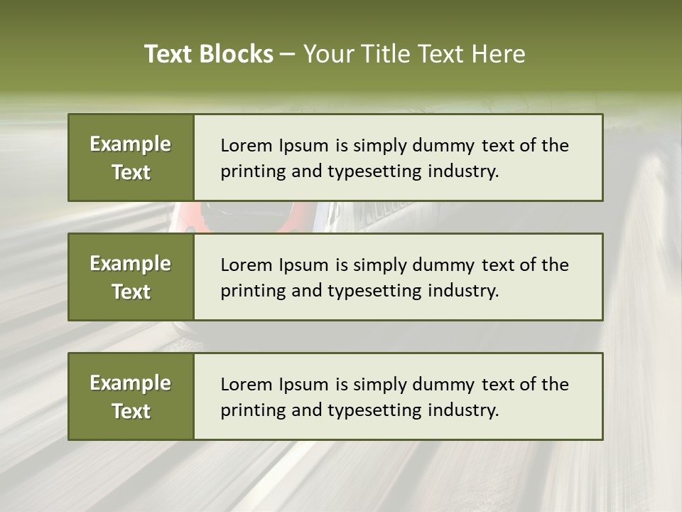 Train Speeding Along Its Tracks. Motion Blur. PowerPoint Template