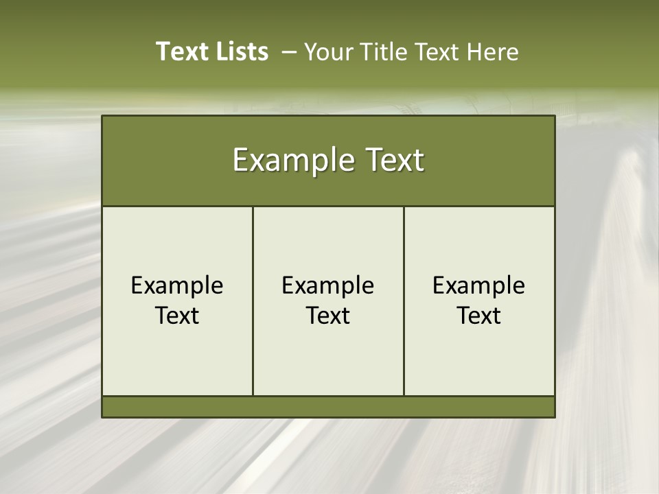 Train Speeding Along Its Tracks. Motion Blur. PowerPoint Template