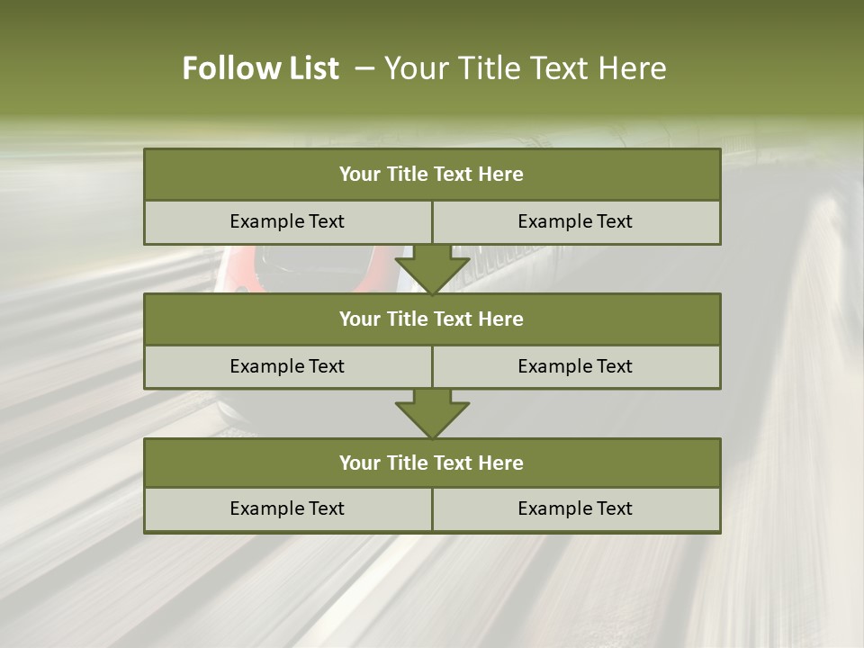 Train Speeding Along Its Tracks. Motion Blur. PowerPoint Template