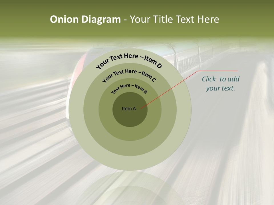 Train Speeding Along Its Tracks. Motion Blur. PowerPoint Template