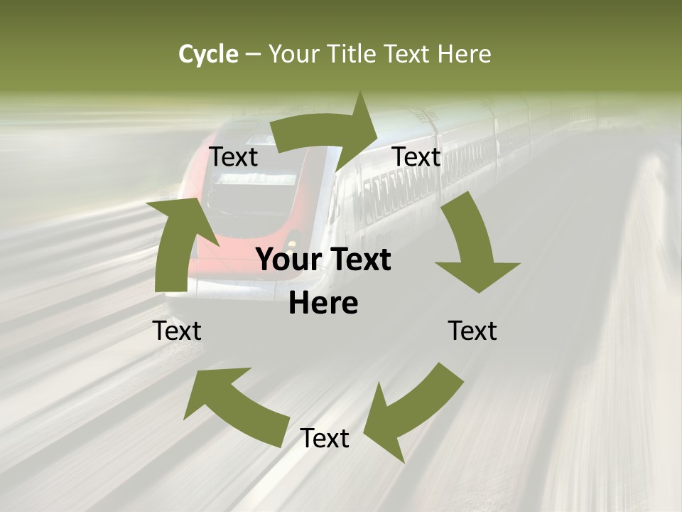 Train Speeding Along Its Tracks. Motion Blur. PowerPoint Template