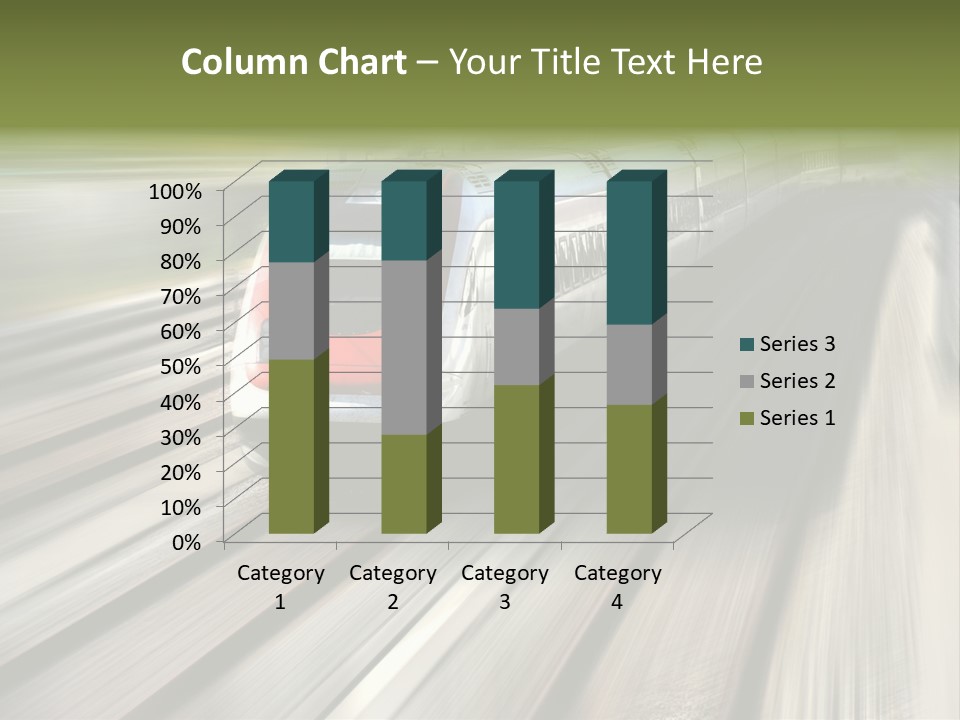 Train Speeding Along Its Tracks. Motion Blur. PowerPoint Template