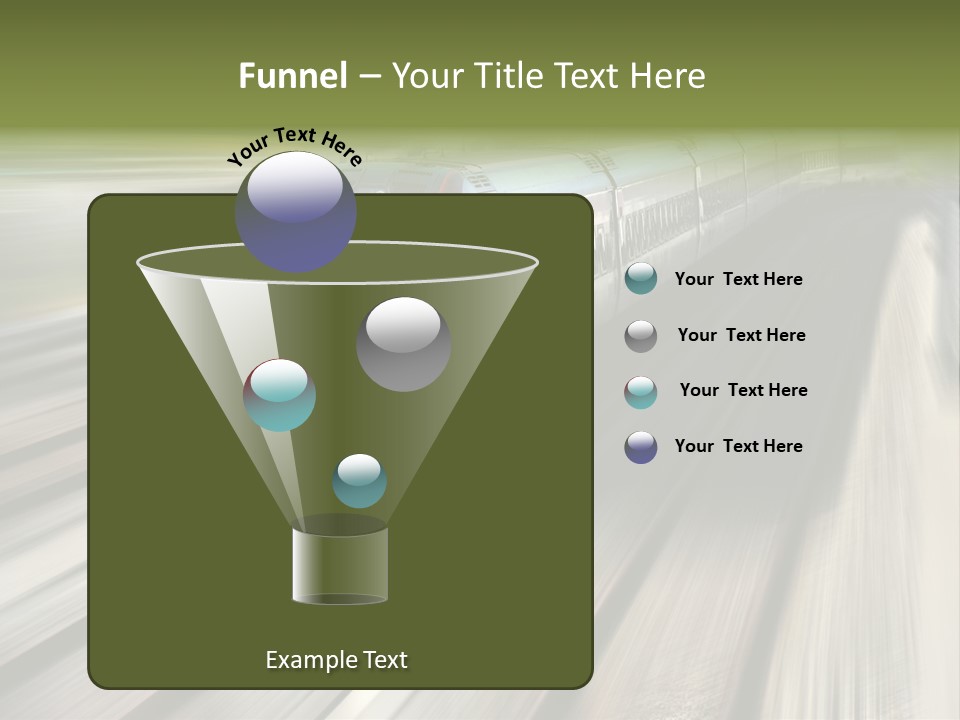 Train Speeding Along Its Tracks. Motion Blur. PowerPoint Template