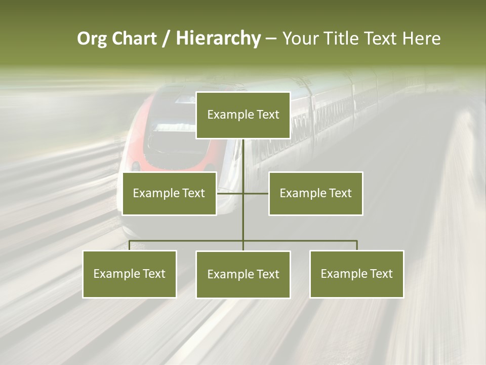 Train Speeding Along Its Tracks. Motion Blur. PowerPoint Template