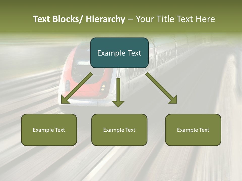 Train Speeding Along Its Tracks. Motion Blur. PowerPoint Template