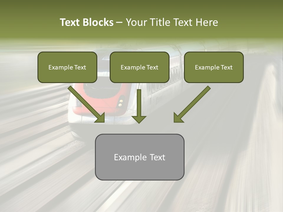 Train Speeding Along Its Tracks. Motion Blur. PowerPoint Template