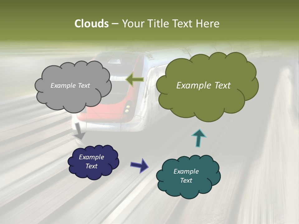 Train Speeding Along Its Tracks. Motion Blur. PowerPoint Template