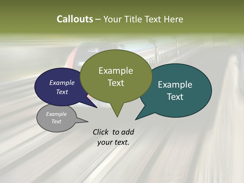 Train Speeding Along Its Tracks. Motion Blur. PowerPoint Template