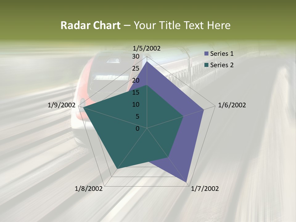 Train Speeding Along Its Tracks. Motion Blur. PowerPoint Template