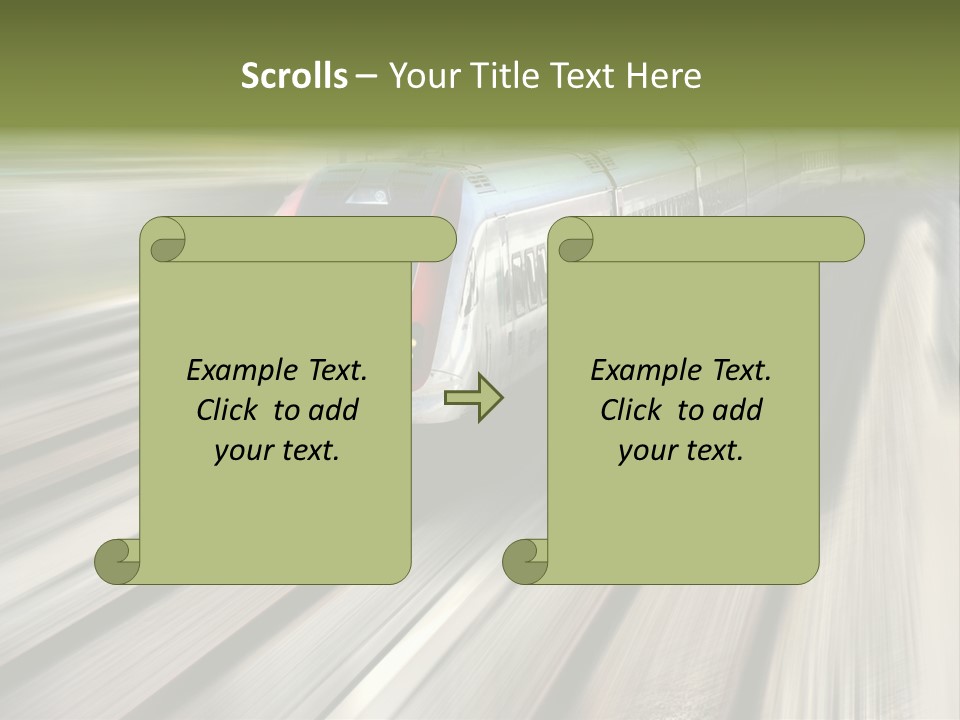 Train Speeding Along Its Tracks. Motion Blur. PowerPoint Template