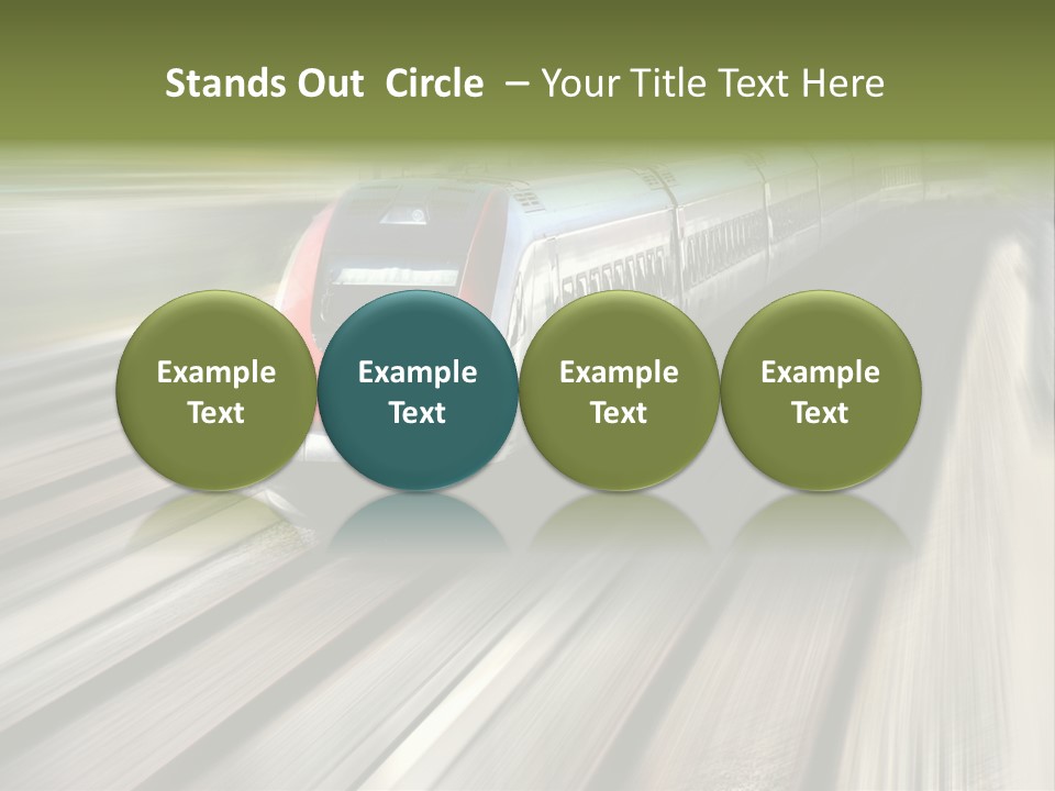 Train Speeding Along Its Tracks. Motion Blur. PowerPoint Template