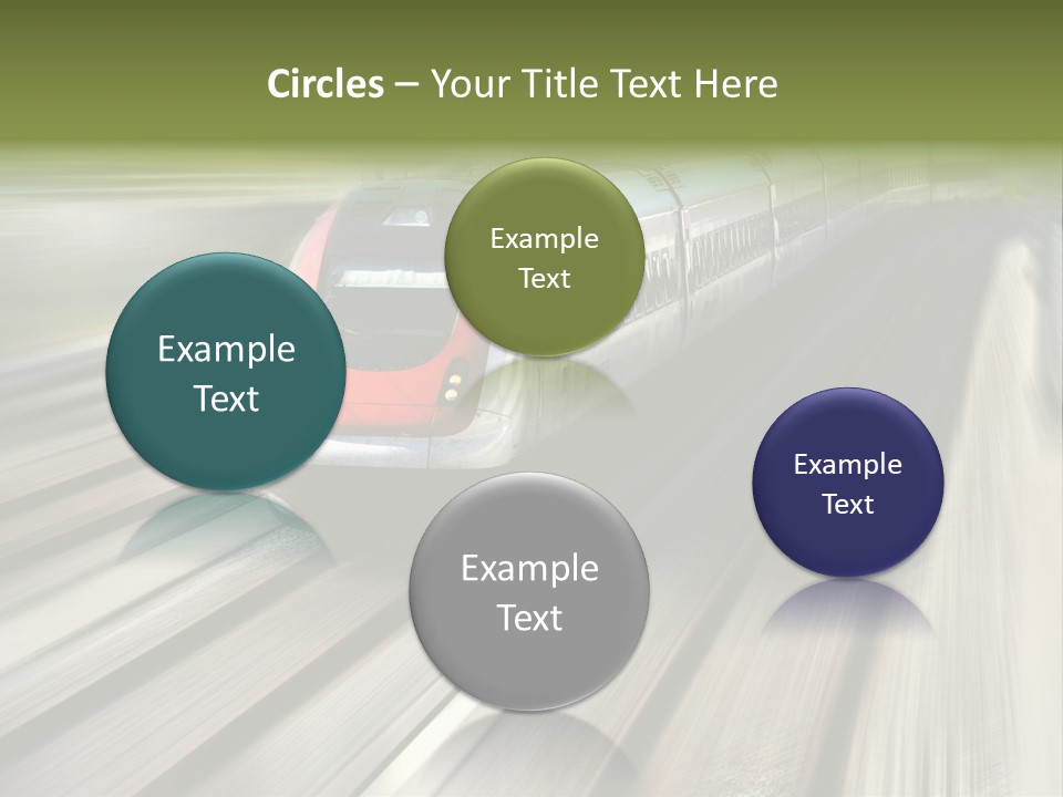 Train Speeding Along Its Tracks. Motion Blur. PowerPoint Template