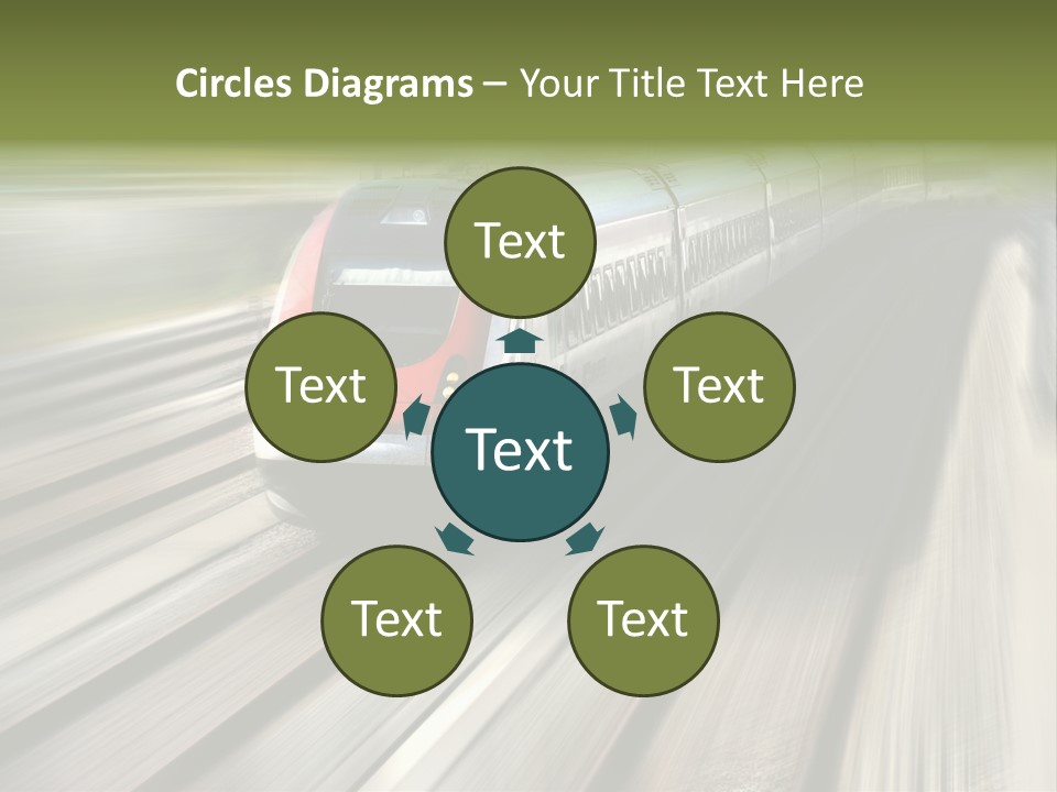 Train Speeding Along Its Tracks. Motion Blur. PowerPoint Template