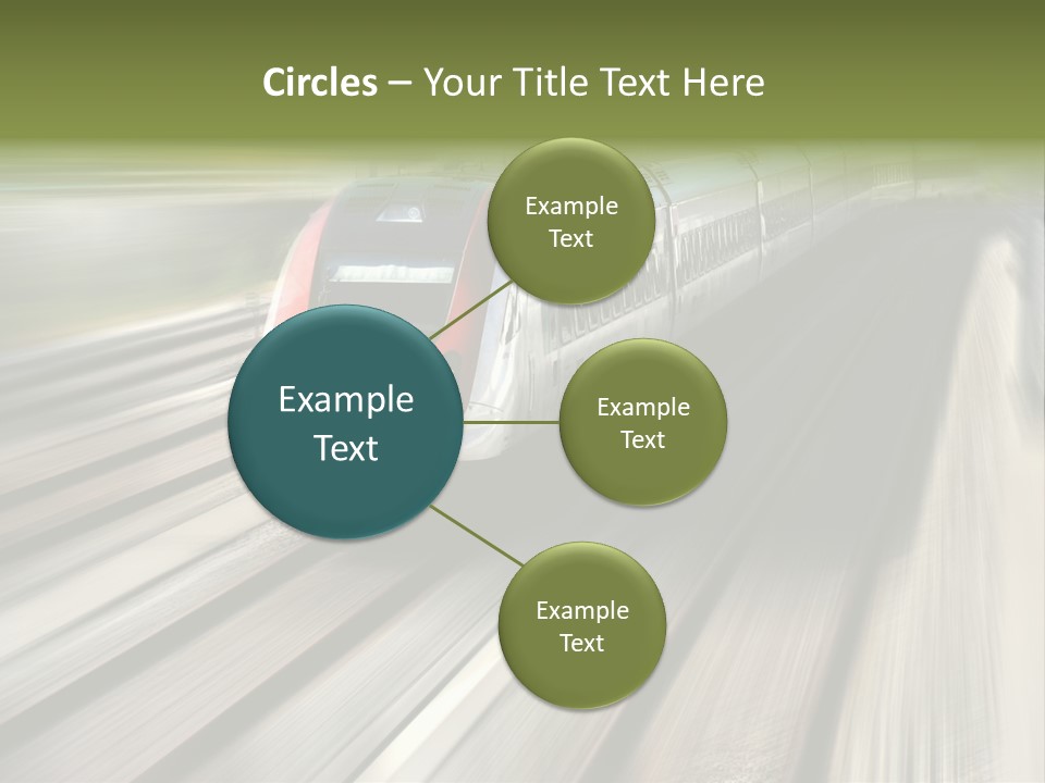 Train Speeding Along Its Tracks. Motion Blur. PowerPoint Template