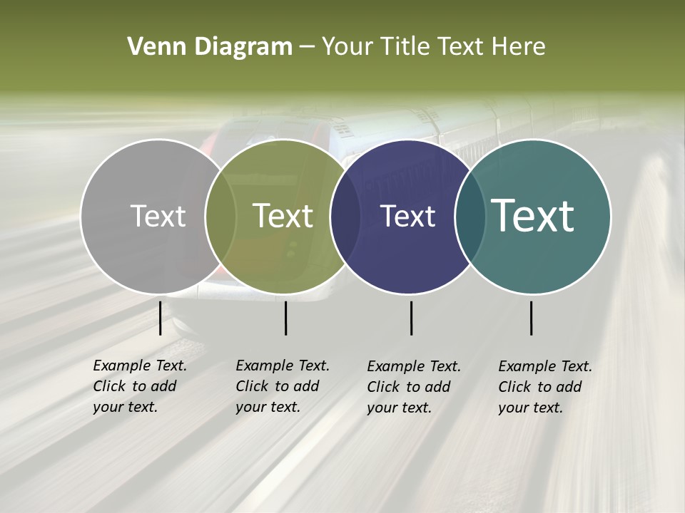 Train Speeding Along Its Tracks. Motion Blur. PowerPoint Template