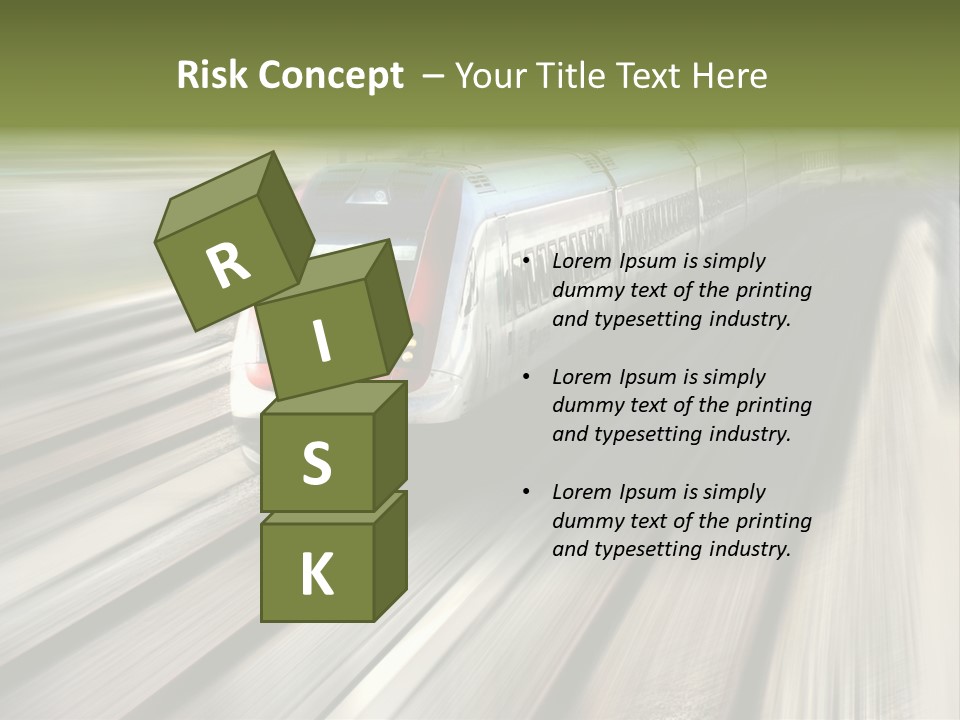 Train Speeding Along Its Tracks. Motion Blur. PowerPoint Template