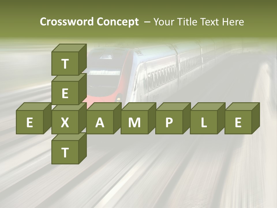 Train Speeding Along Its Tracks. Motion Blur. PowerPoint Template