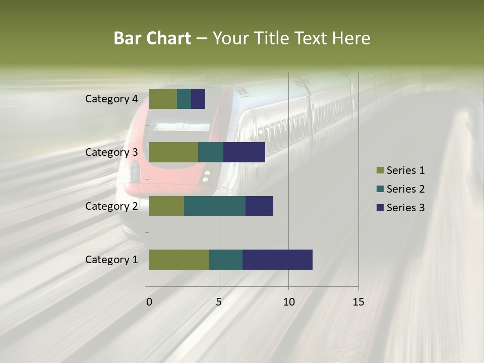 Train Speeding Along Its Tracks. Motion Blur. PowerPoint Template