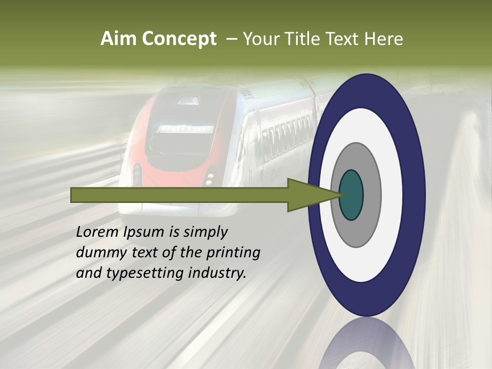 Train Speeding Along Its Tracks. Motion Blur. PowerPoint Template