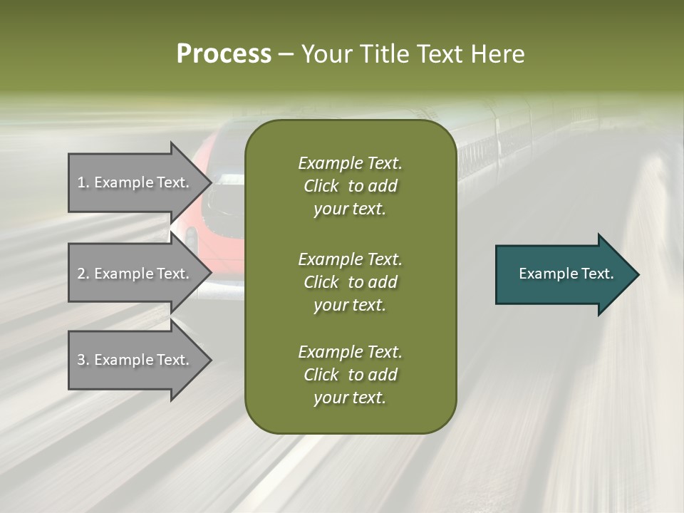 Train Speeding Along Its Tracks. Motion Blur. PowerPoint Template