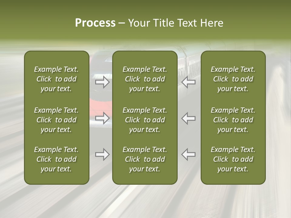 Train Speeding Along Its Tracks. Motion Blur. PowerPoint Template