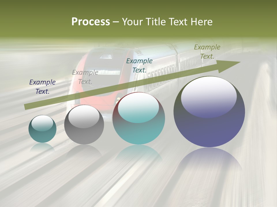 Train Speeding Along Its Tracks. Motion Blur. PowerPoint Template