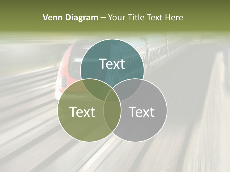 Train Speeding Along Its Tracks. Motion Blur. PowerPoint Template