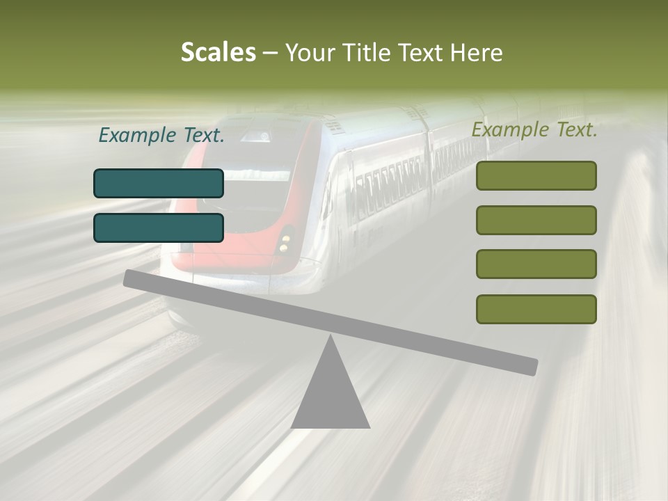 Train Speeding Along Its Tracks. Motion Blur. PowerPoint Template