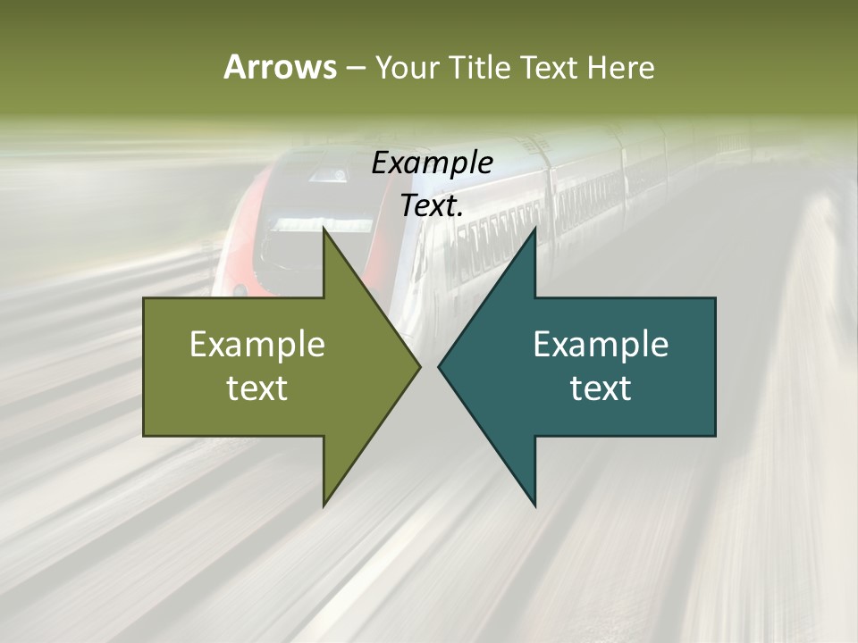 Train Speeding Along Its Tracks. Motion Blur. PowerPoint Template