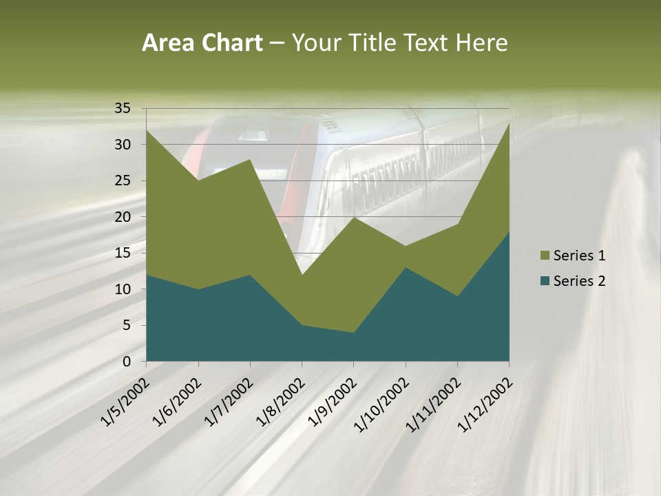 Train Speeding Along Its Tracks. Motion Blur. PowerPoint Template