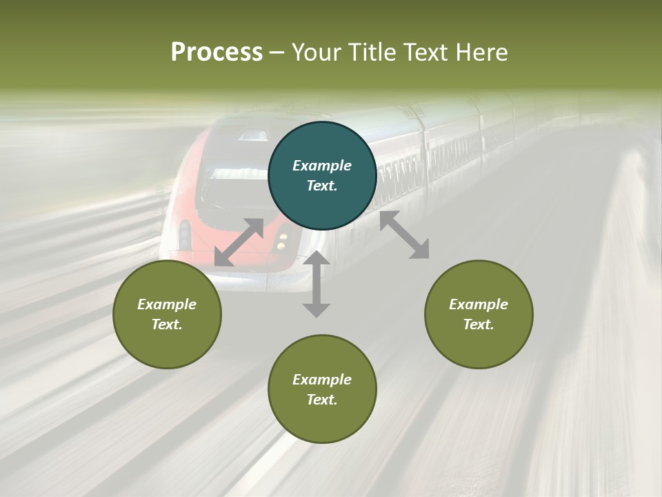 Train Speeding Along Its Tracks. Motion Blur. PowerPoint Template