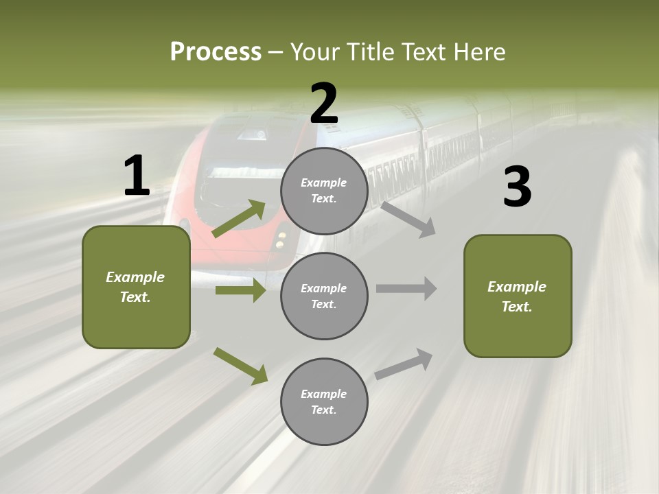 Train Speeding Along Its Tracks. Motion Blur. PowerPoint Template