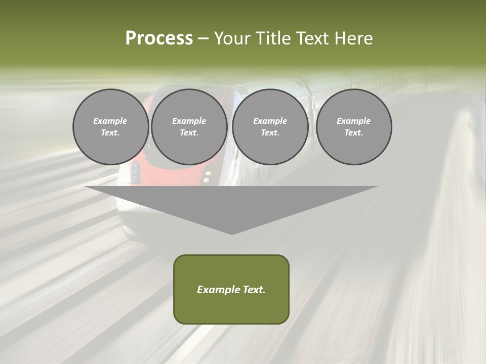 Train Speeding Along Its Tracks. Motion Blur. PowerPoint Template
