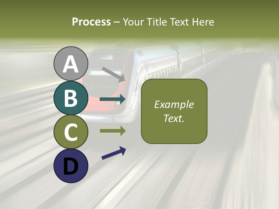 Train Speeding Along Its Tracks. Motion Blur. PowerPoint Template