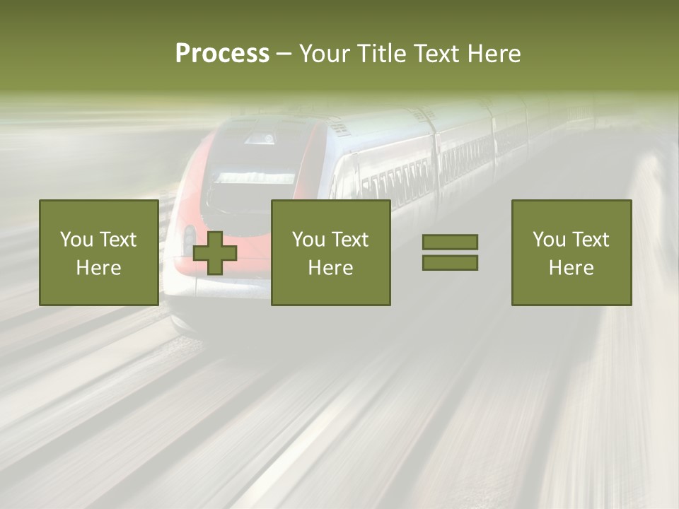 Train Speeding Along Its Tracks. Motion Blur. PowerPoint Template