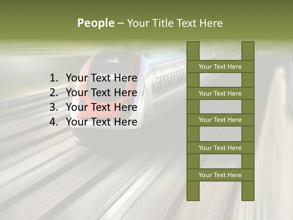 Train Speeding Along Its Tracks. Motion Blur. PowerPoint Template