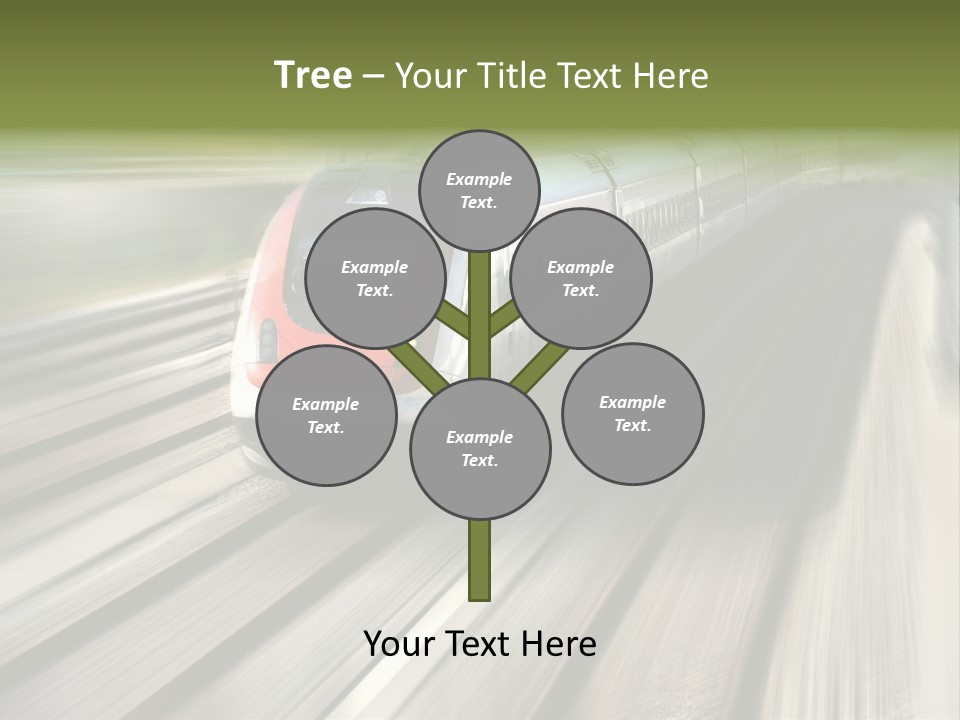 Train Speeding Along Its Tracks. Motion Blur. PowerPoint Template