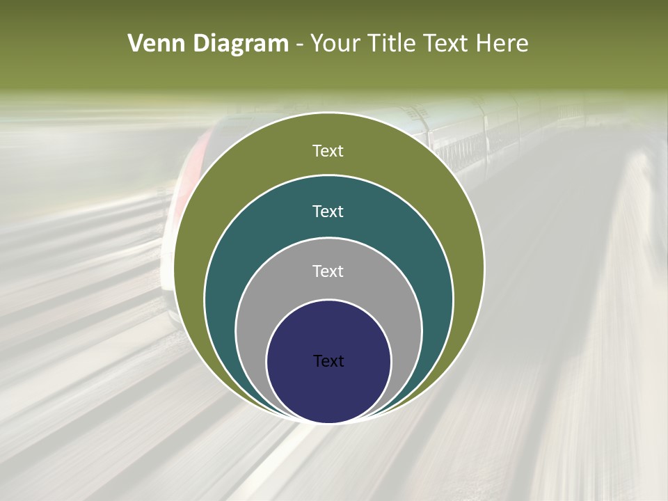 Train Speeding Along Its Tracks. Motion Blur. PowerPoint Template