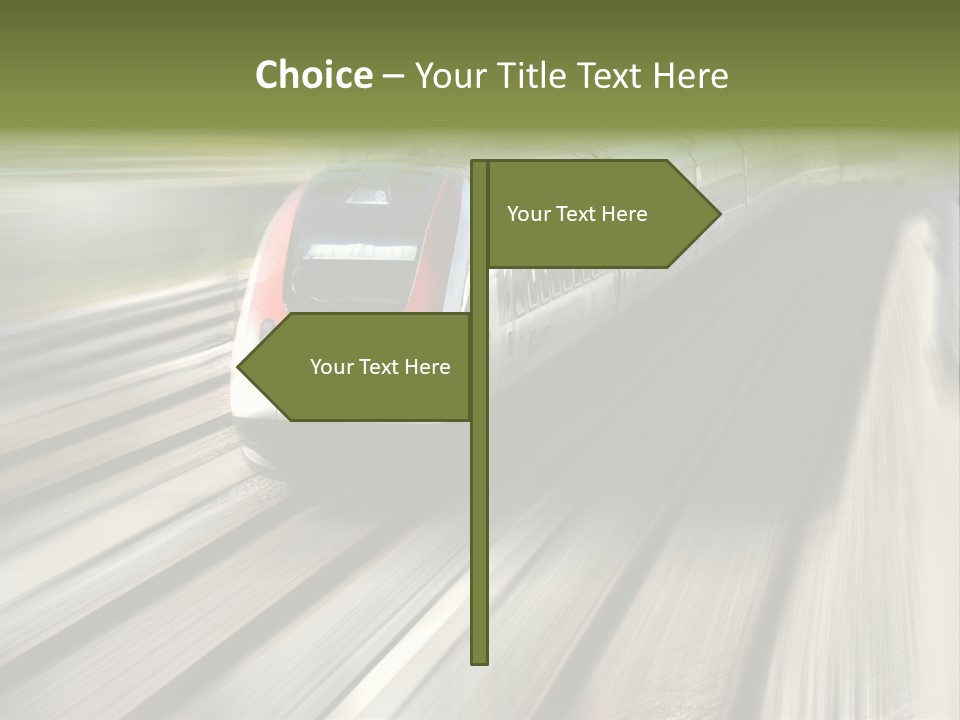 Train Speeding Along Its Tracks. Motion Blur. PowerPoint Template
