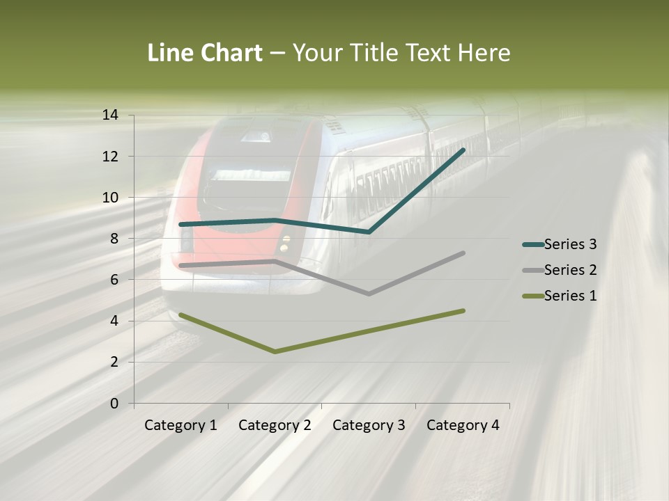 Train Speeding Along Its Tracks. Motion Blur. PowerPoint Template