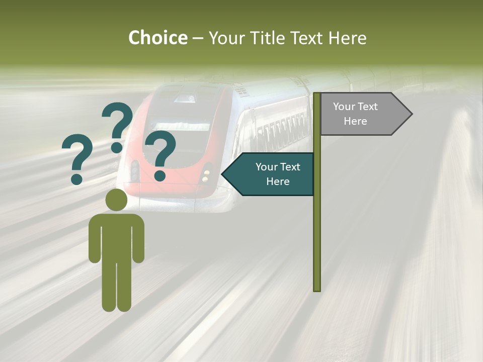 Train Speeding Along Its Tracks. Motion Blur. PowerPoint Template