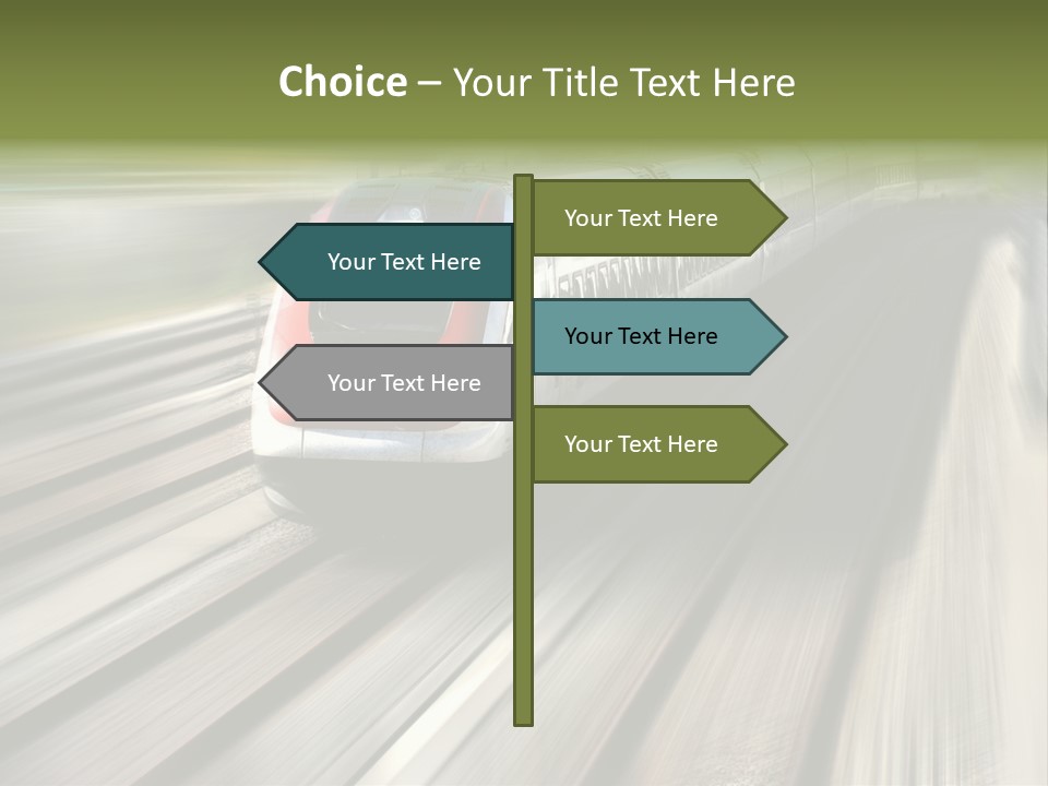 Train Speeding Along Its Tracks. Motion Blur. PowerPoint Template