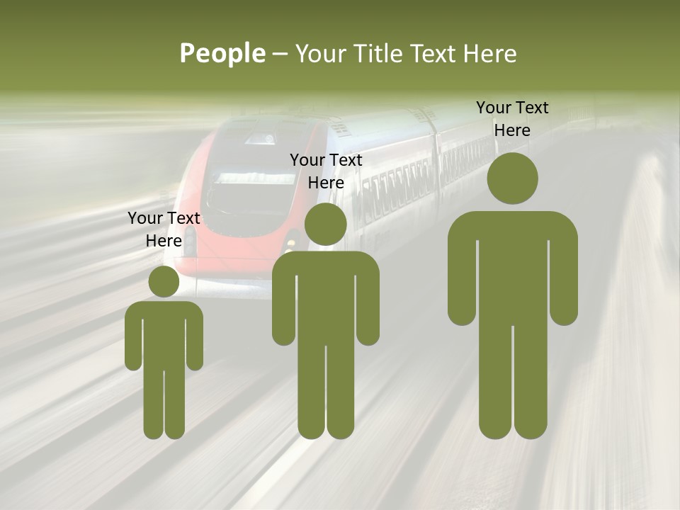 Train Speeding Along Its Tracks. Motion Blur. PowerPoint Template