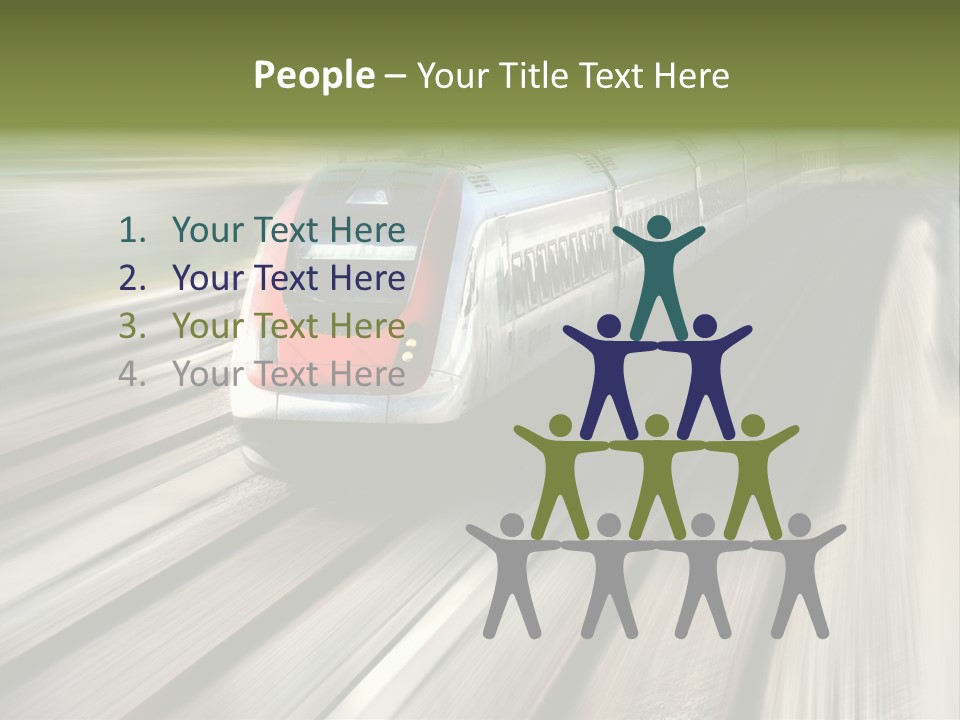 Train Speeding Along Its Tracks. Motion Blur. PowerPoint Template