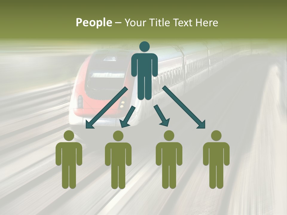 Train Speeding Along Its Tracks. Motion Blur. PowerPoint Template