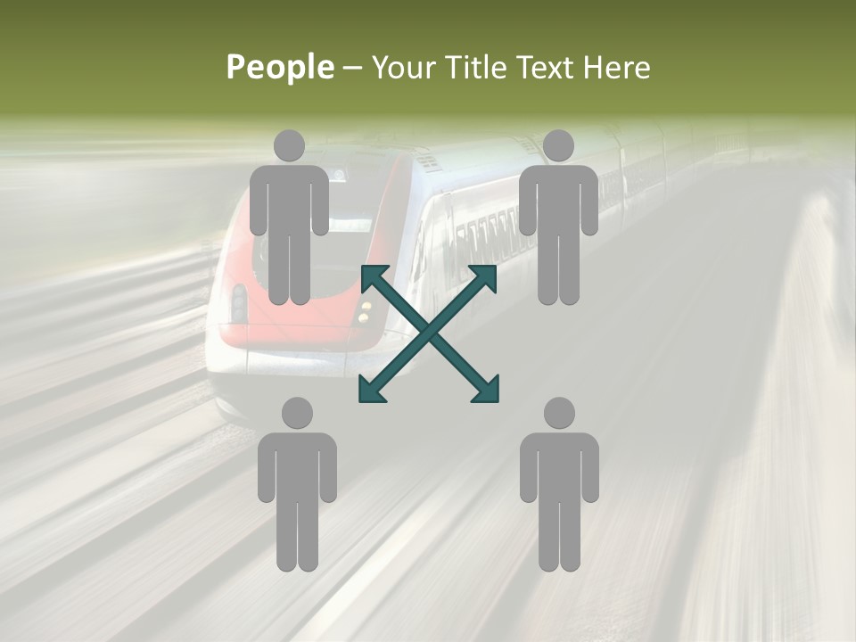 Train Speeding Along Its Tracks. Motion Blur. PowerPoint Template