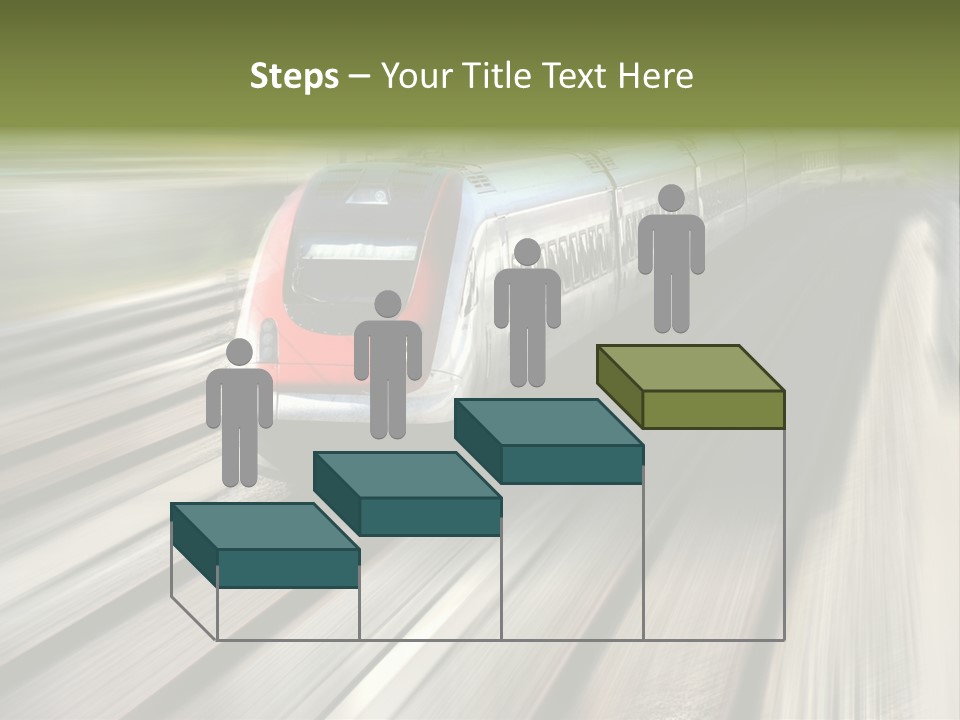 Train Speeding Along Its Tracks. Motion Blur. PowerPoint Template