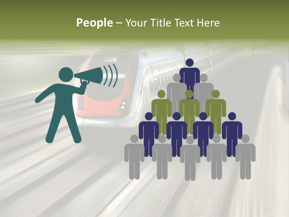 Train Speeding Along Its Tracks. Motion Blur. PowerPoint Template